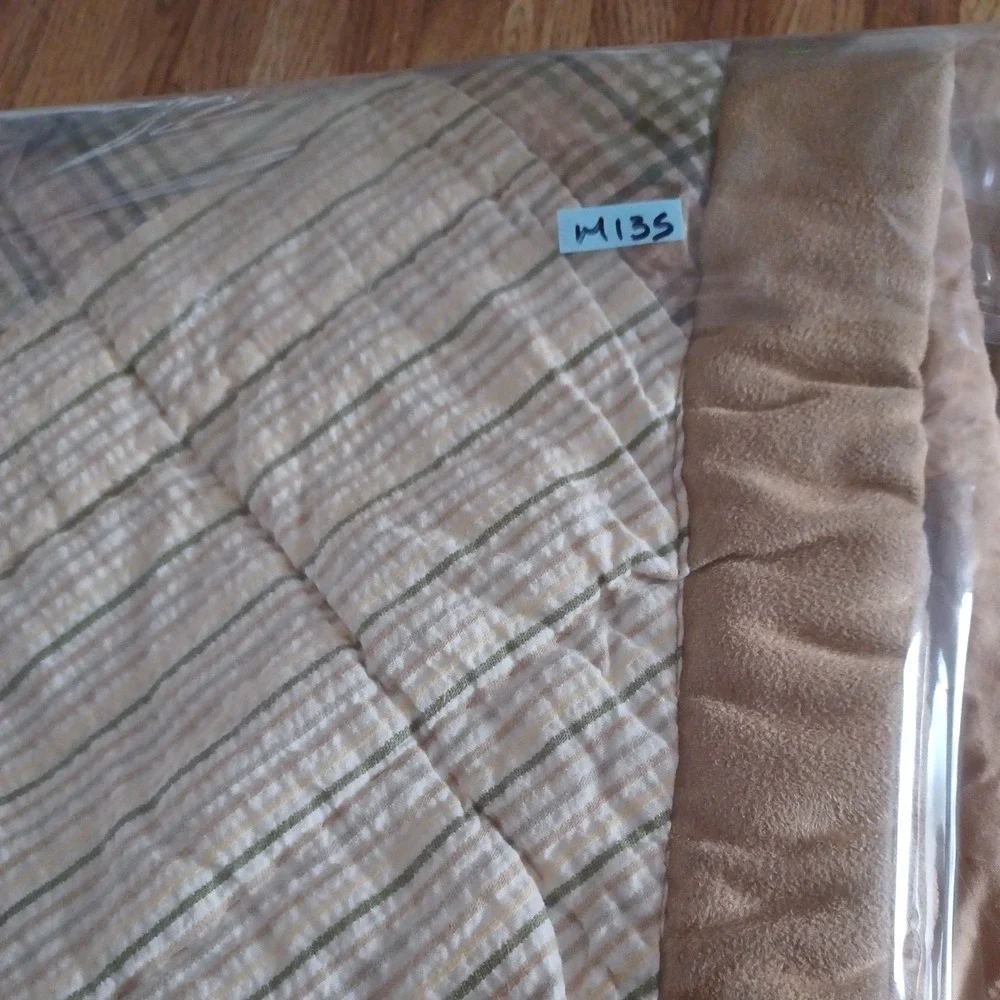 Vintage Woolrich Corduroy Pillow Sham Standard Patchwork Green/Yellow/Tan